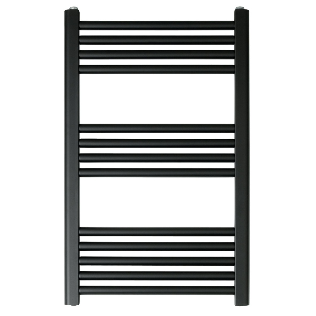 JTP Vos 800mm x 500mm Matt Black Heated Towel Radiator Cut Out